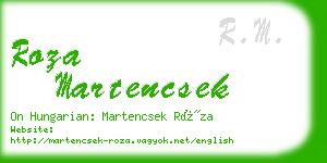 roza martencsek business card